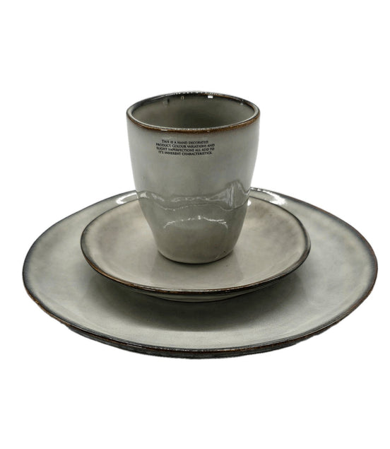 Becher Grau "Hand Decorated" Steingut - Konceptpunkt Home, Deko und mehr …