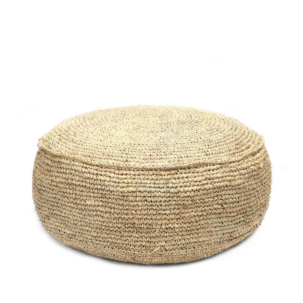 Der Raffia Flores Pouffe - Natürlich - Pimis Living