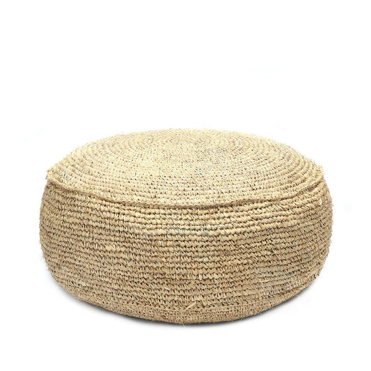 Der Raffia Flores Pouffe - Natürlich - Pimis Living