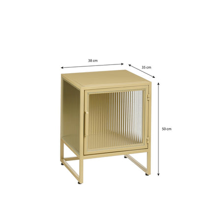 Armario de almacenaje Clifton con puertas - 38 x 35 x 50 cm - Metal - Beige