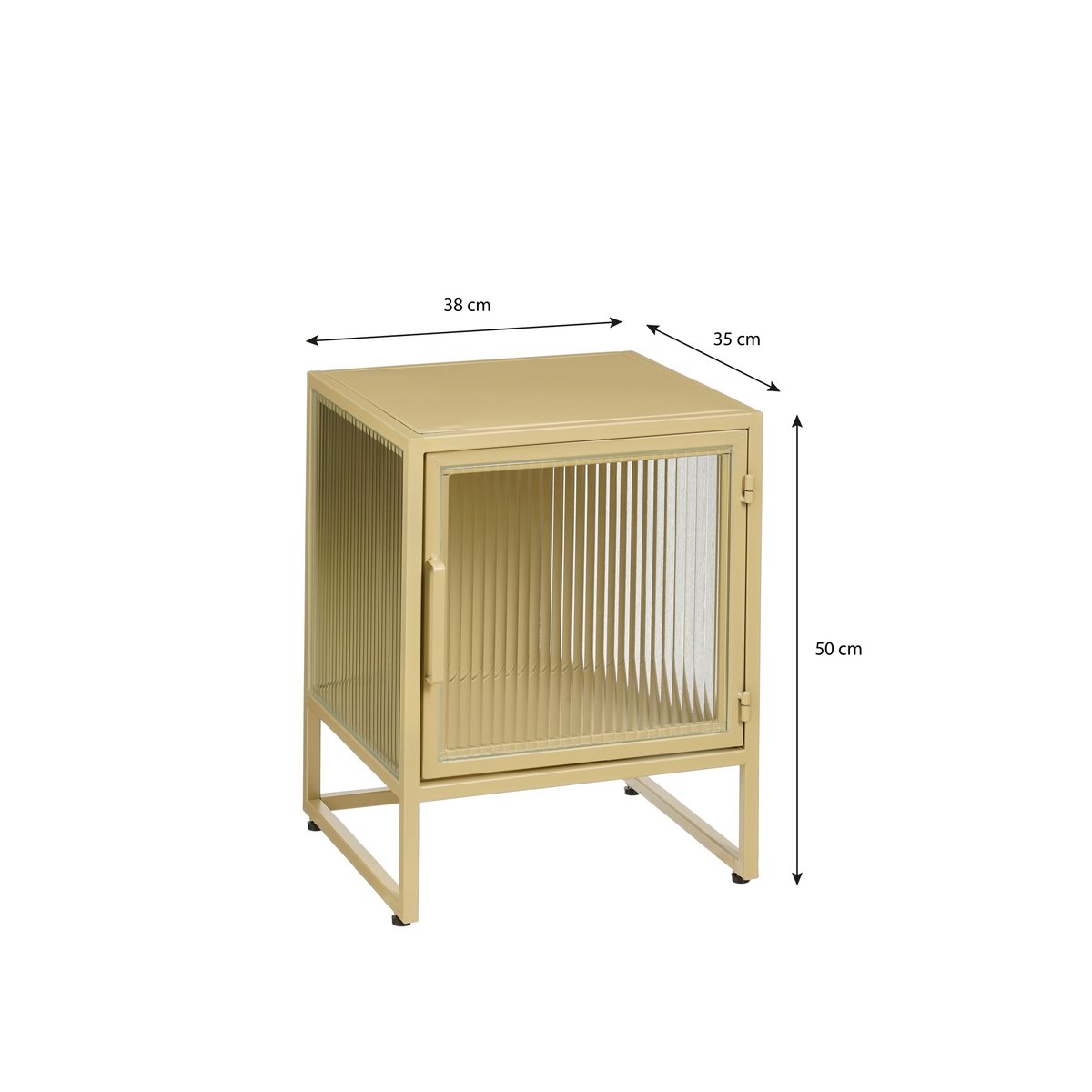 Armario de almacenaje Clifton con puertas - 38 x 35 x 50 cm - Metal - Beige