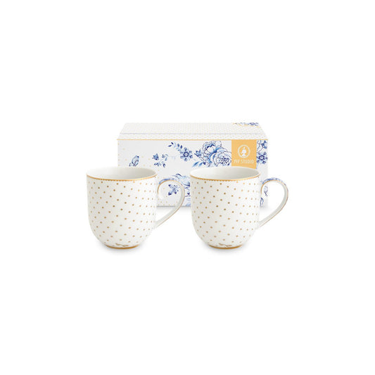 Set/2 Mugs Small Royal White - Pimis Living