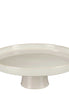 Soporte para tartas con forma de mapache – Alto 11 x Ø28 cm – gres – blanco roto