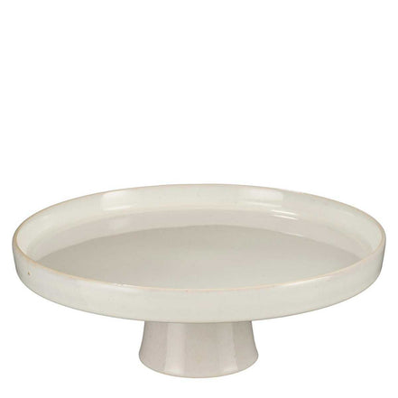 Soporte para tartas con forma de mapache – Alto 11 x Ø28 cm – gres – blanco roto