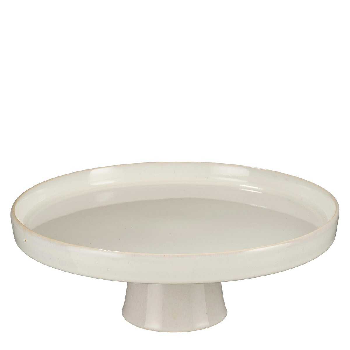 Soporte para tartas con forma de mapache – Alto 11 x Ø28 cm – gres – blanco roto