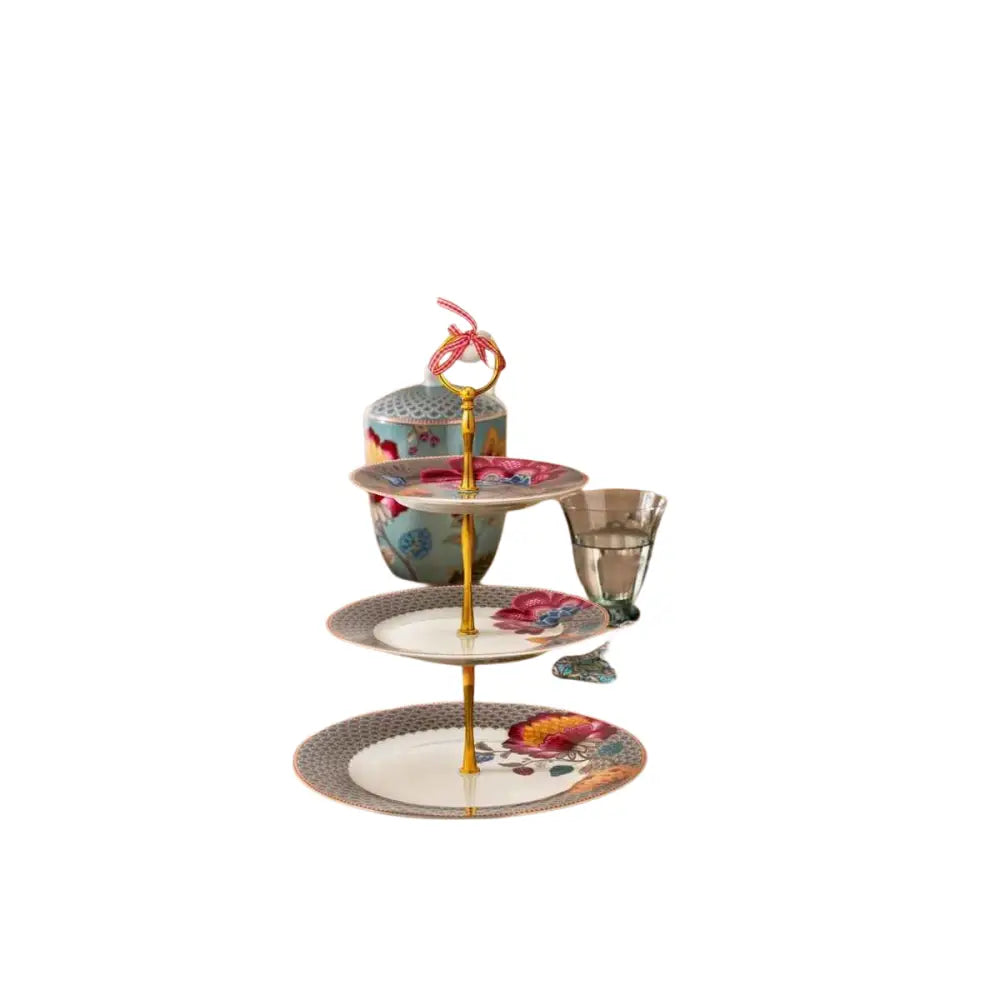 Cake Stand 3/Layers Blooming Tales Fantasy Khaki