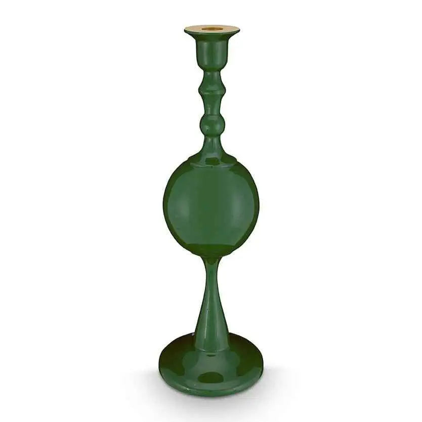 Candle Holder Metal Sphere Medium Green 37cm