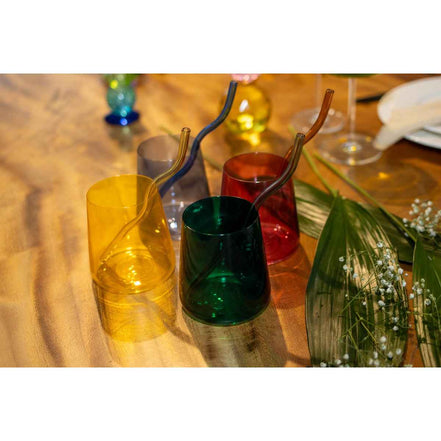 Glas mehrfarbige Strohhalme - Los 4 AULICA