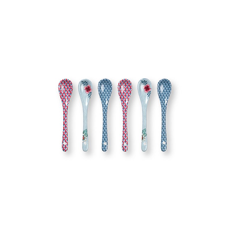 Giftset Teaspoons Oriental Flower Festival Blue 13cm - Pimis Living