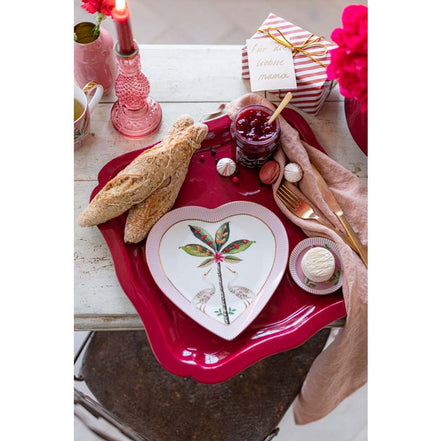 Set of 2 heart-shaped plates La Majorelle Pink 21.5cm