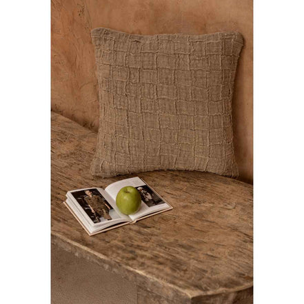 Der Leinen-Damier-Kissenbezug – Natur Bazar Bizar Living