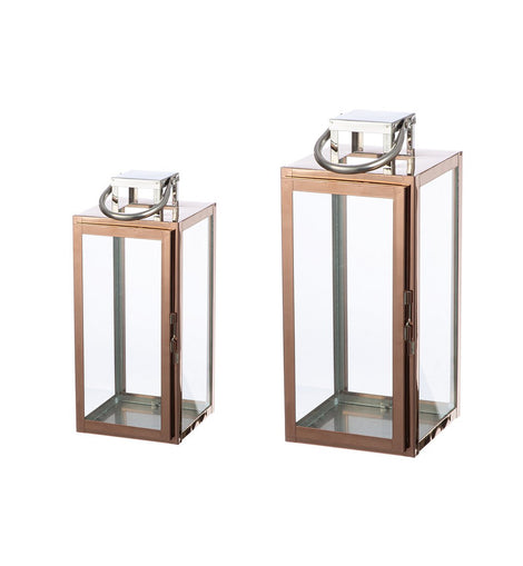 2er Set Laterne Galano rosegold H. 38 cm, VE 1