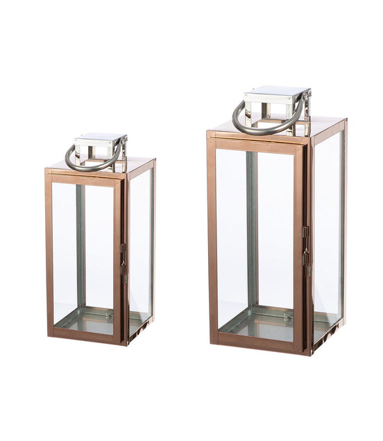 Set of 2 lanterns Galano rose gold H. 38 cm, VE 1