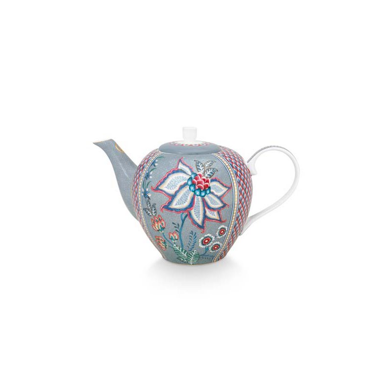 Tea Pot Large Flower Festival Light Blue 1.6ltr - Pimis Living