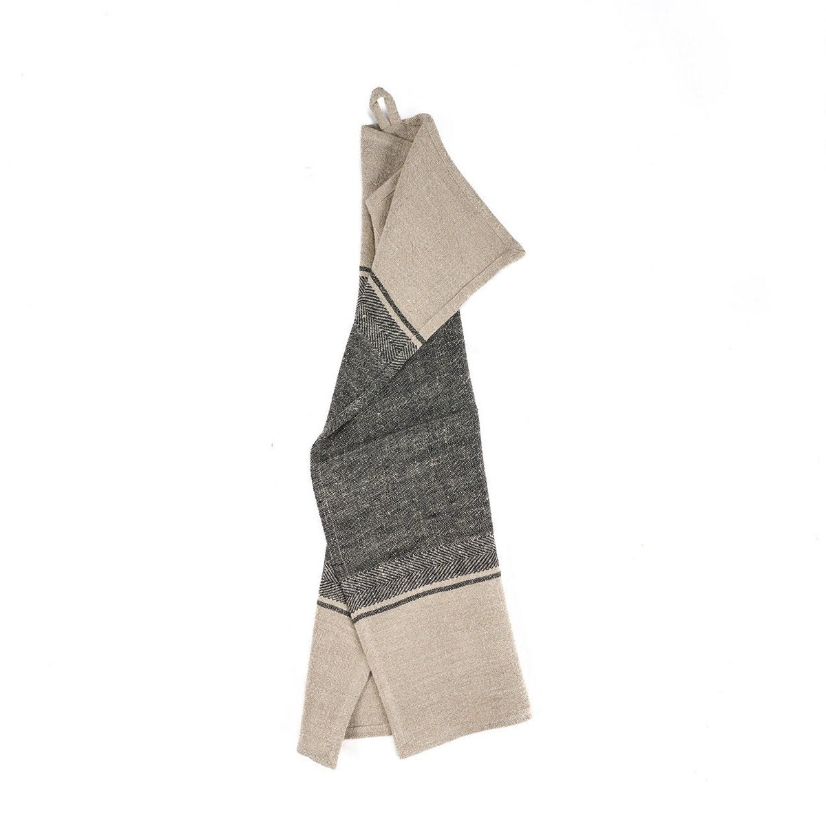 The Linen Moody Küchentuch – Naturschwarz – 50 x 70 - Pimis Living
