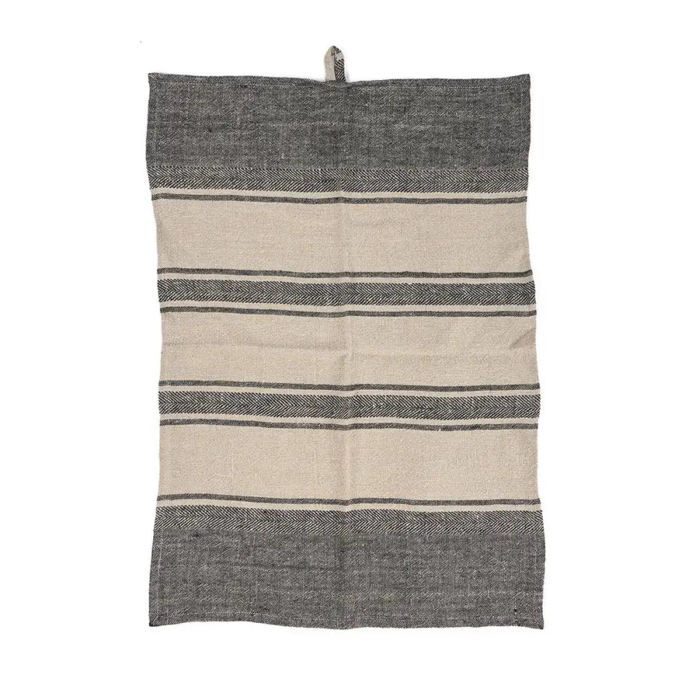 Das Linen Smudge Küchentuch – Naturschwarz – 50 x 70