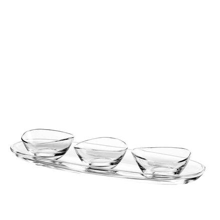 Aperitif -Set von 3 Tassen auf transparentem Plateau 50 cm AULICA