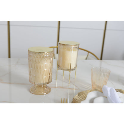 Goldene Kerze zu Fuß Duft von Baumwollblume H18cm - Pimis Living