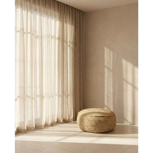 Der Raffia Flores Pouffe - Natürlich