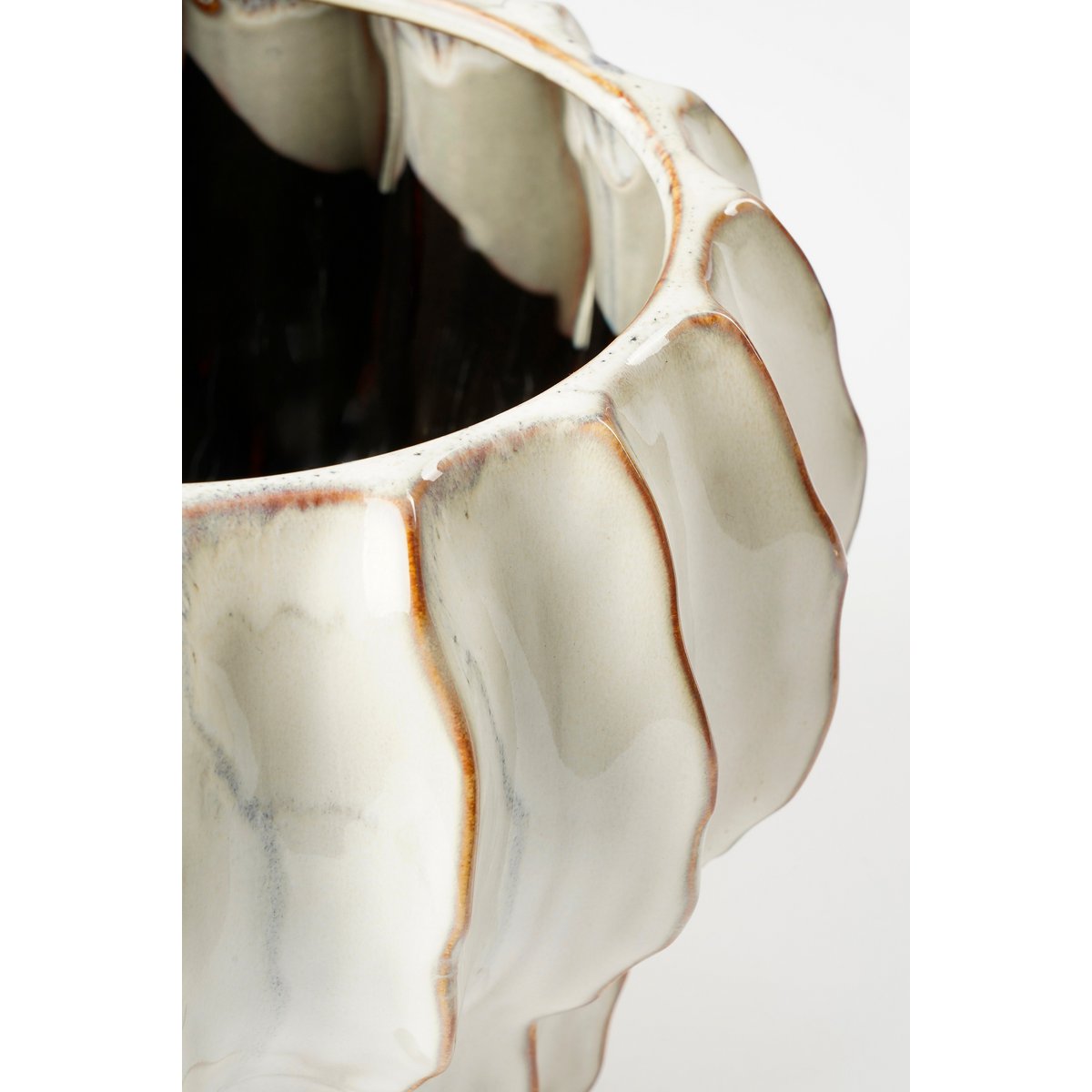 Altea Indoor Flowerpot - H20 x Ø25 cm - Ceramic - White