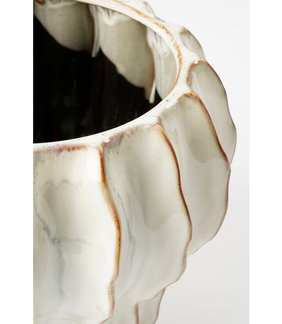 Altea Indoor Flowerpot - H20 x Ø25 cm - Ceramic - White