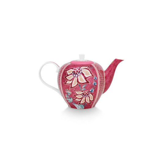 Tea Pot Large Flower Festival Dark Pink 1.6ltr - Pimis Living