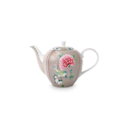 Tea Pot Large Blushing Birds Khaki 1.6ltr - Pimis Living