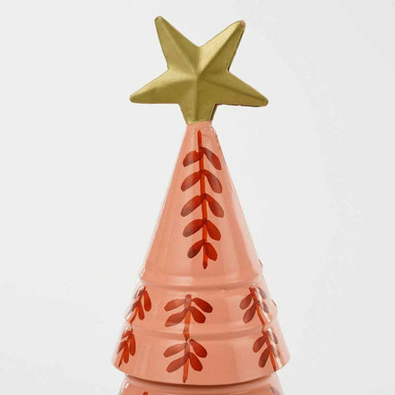 Dekoration Weihnachtsbaum - H40 x Ø13 cm - Eisen - Pink