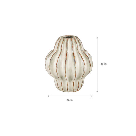 Jarrón Altea – Alto 28 x Ø 25 cm – Cerámica – Blanco roto