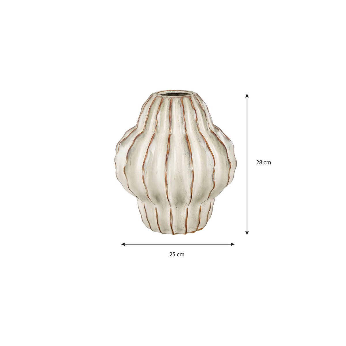 Jarrón Altea – Alto 28 x Ø 25 cm – Cerámica – Blanco roto
