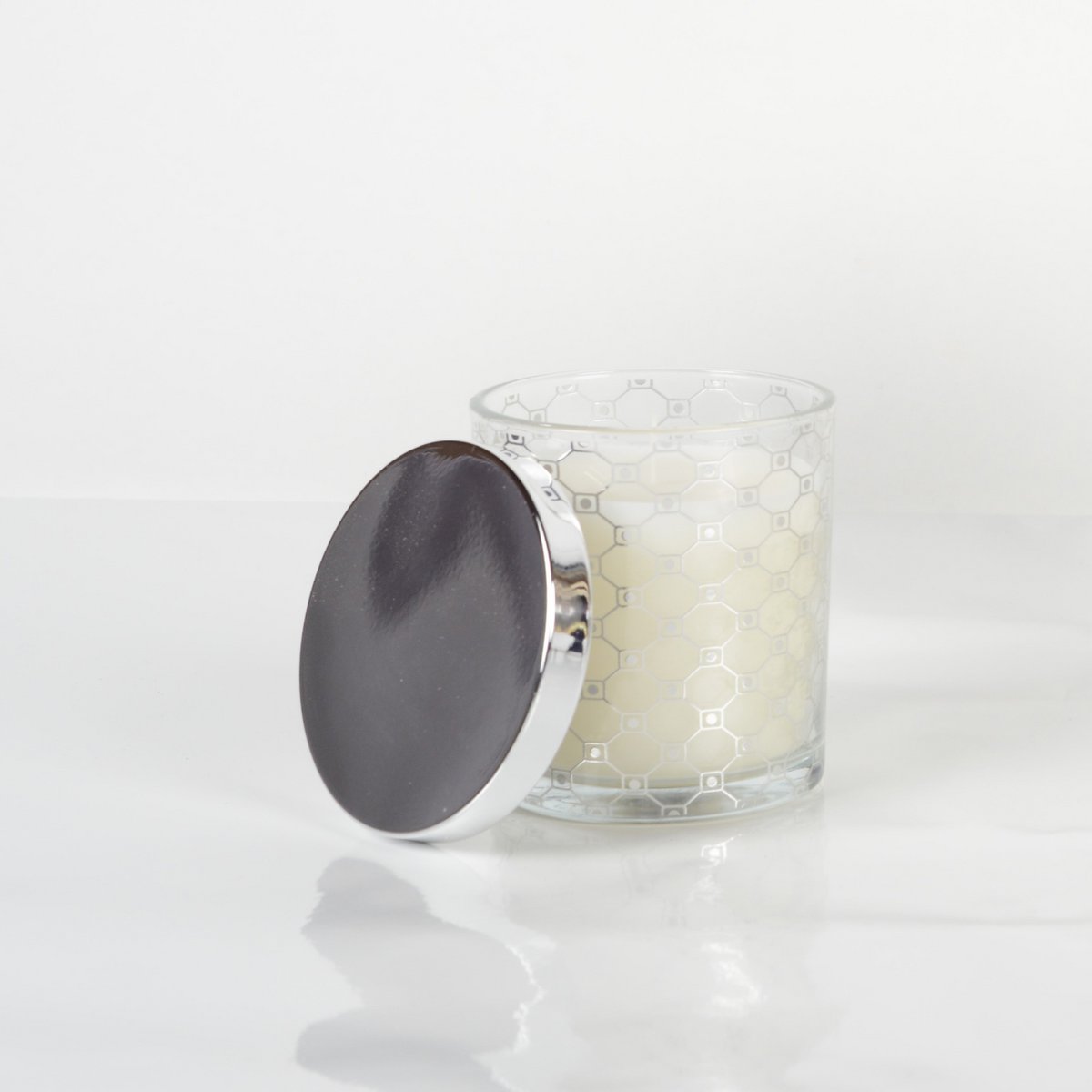 Silber Moschuskerze mit Cover 7,8x8,2 cm - Pimis Living
