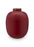Vase metal dark red 32cm