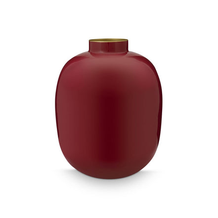 Vase metal dark red 32cm