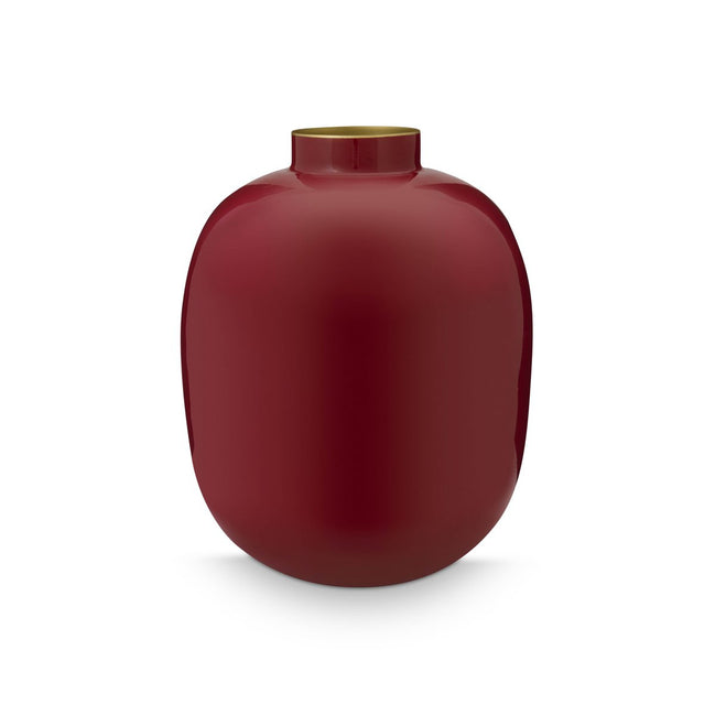 Vase metal dark red 32cm