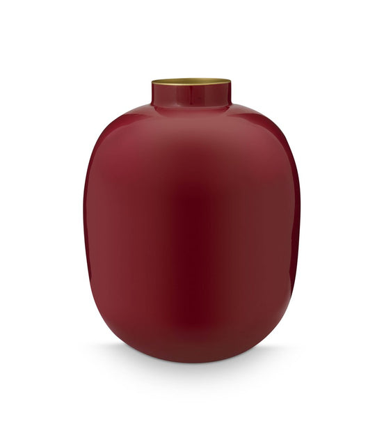 Vase metal dark red 32cm