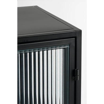 Clifton Storage Cabinet with Doors - L38 x W35 x H90 cm - Metal - Black