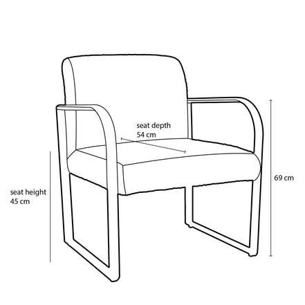 Symon Sessel – L72 x B69 x H81 cm – Terra