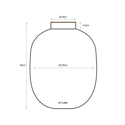 Vase Metal Khaki 32cm - Pimis Living