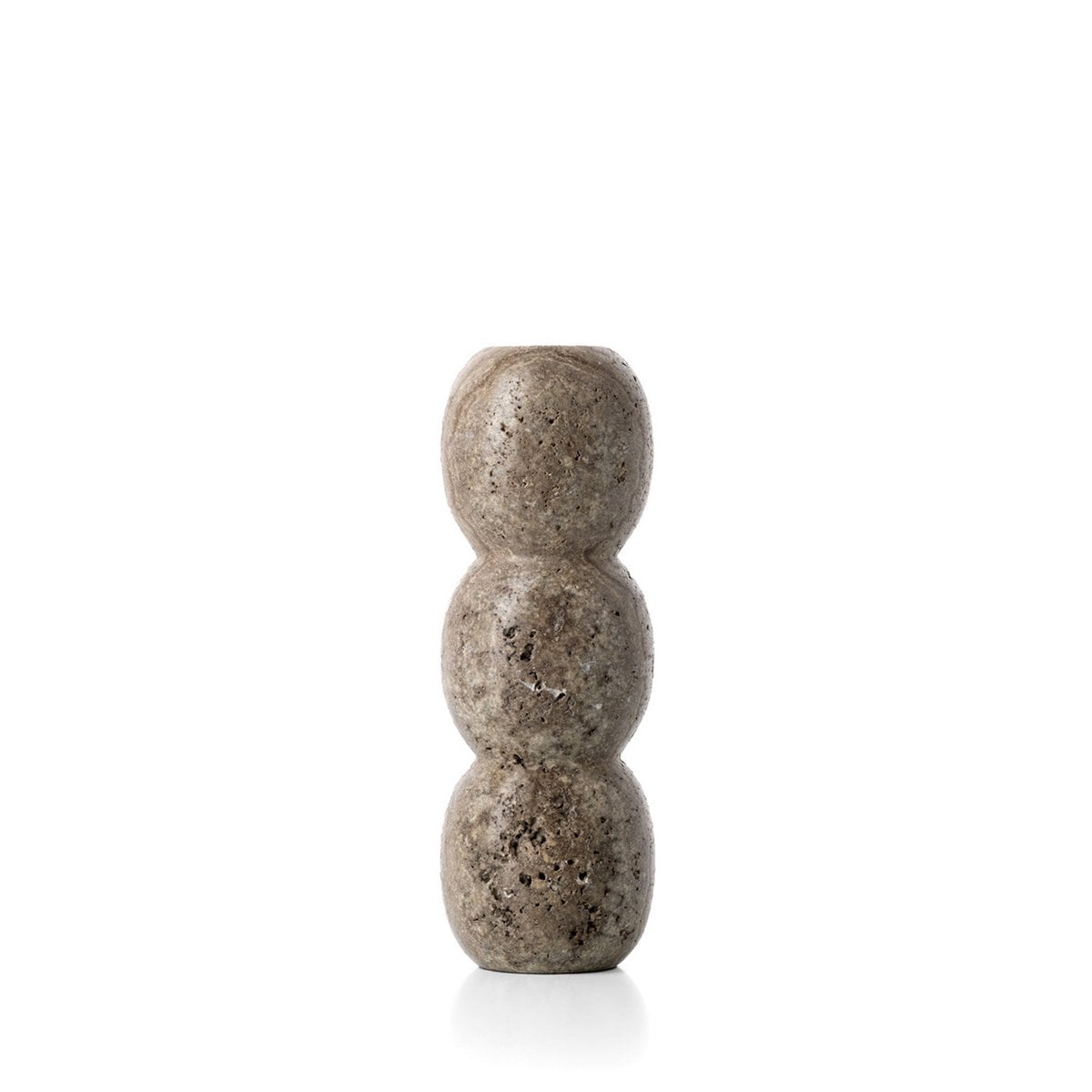Der Travertin-Totem-Kerzenhalter – Grau – L - Pimis Living