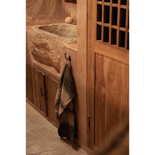 Das Linen Smudge Küchentuch – Naturschwarz – 50 x 70 - Pimis Living