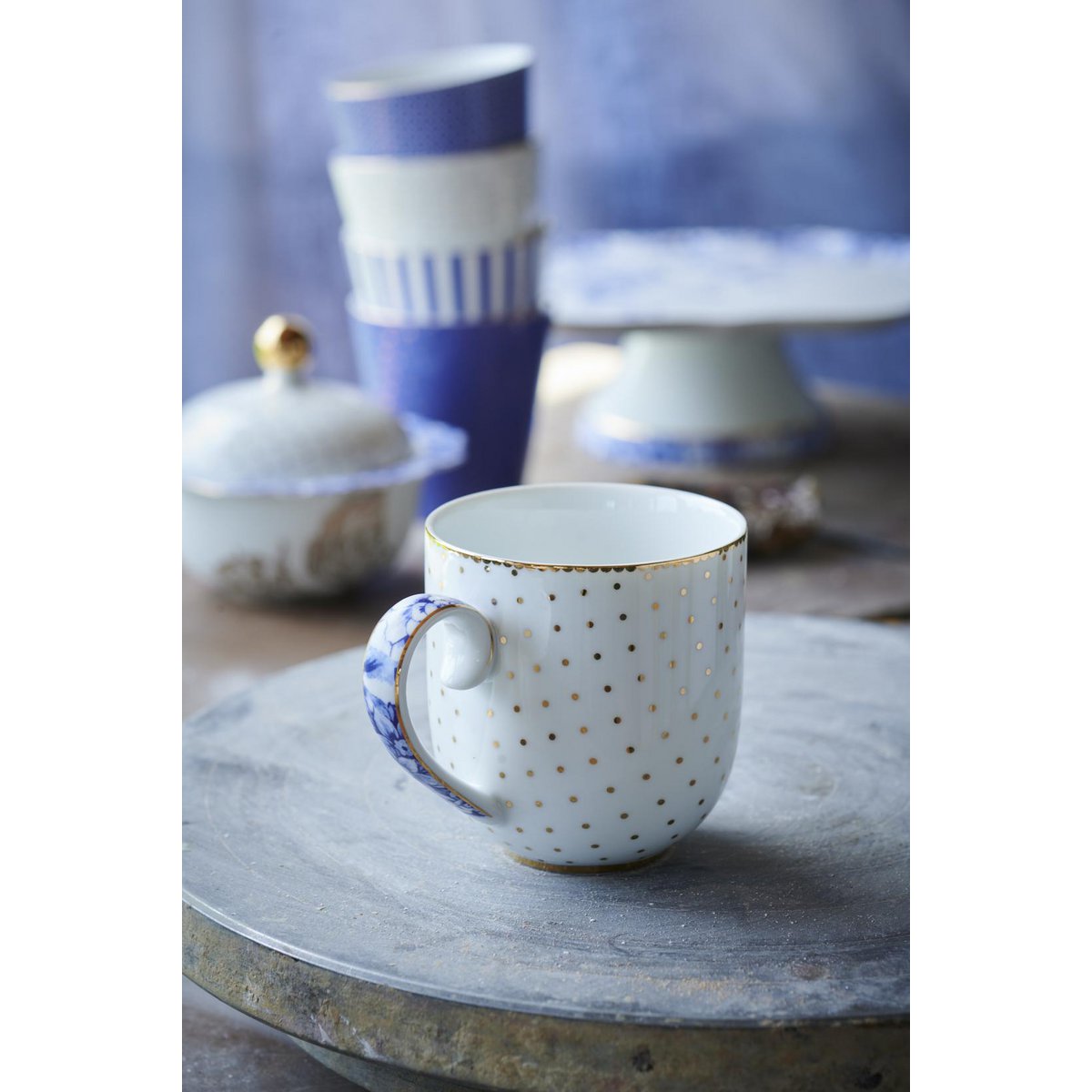 Set/2 Mugs Small Royal White - Pimis Living