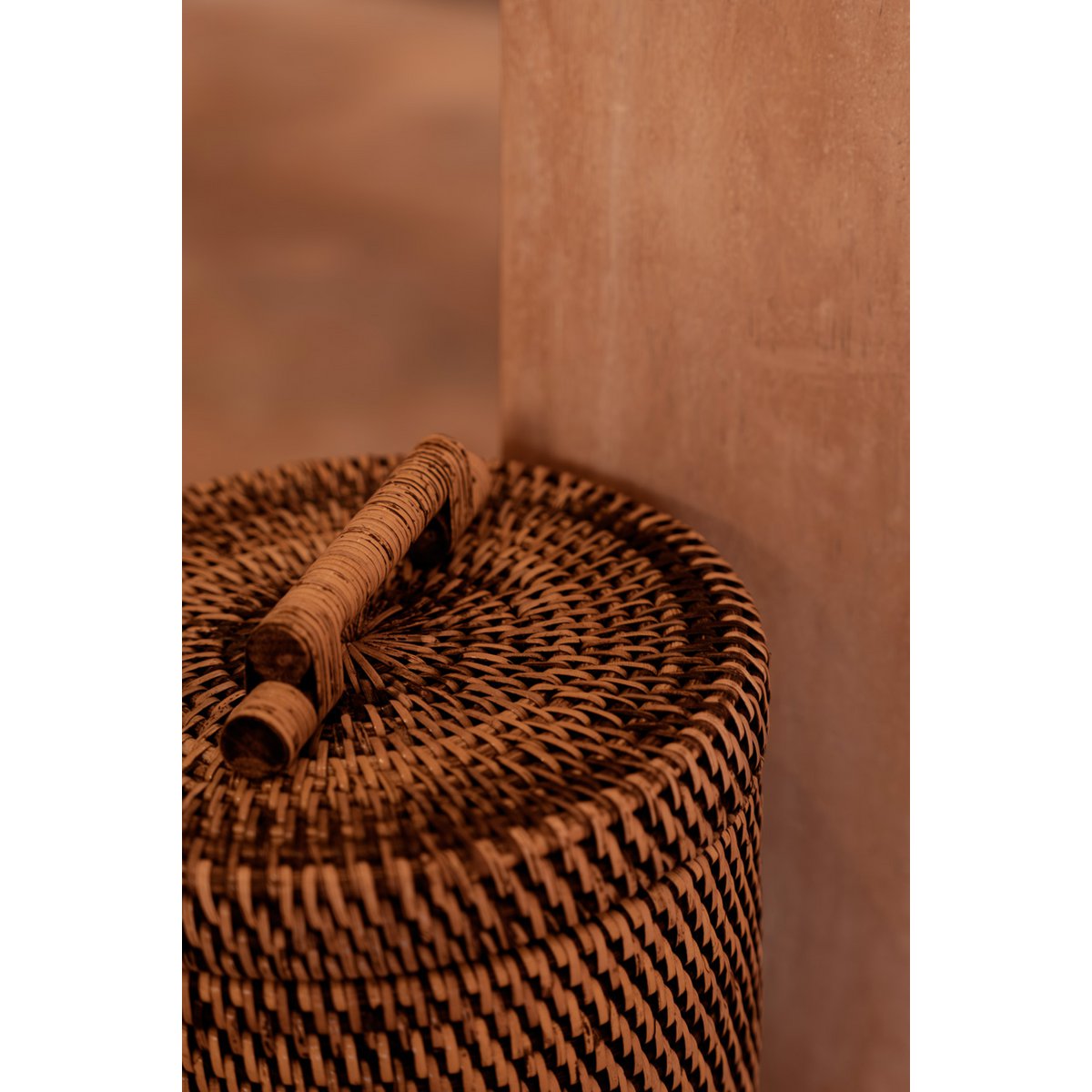 Der Rattan-Mülleimer hoch – Naturbraun - Pimis Living