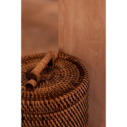 Der Rattan-Mülleimer hoch – Naturbraun - Pimis Living