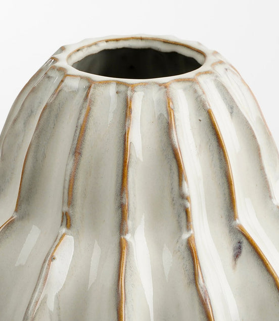 Jarrón Altea – Alto 28 x Ø 25 cm – Cerámica – Blanco roto