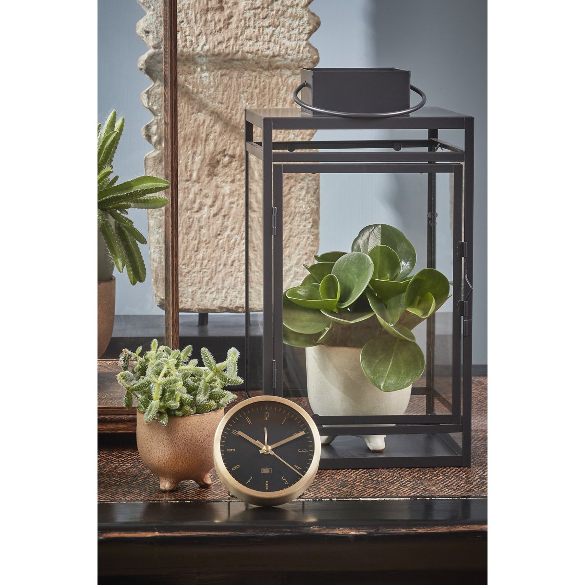 Sturmlaterne – L20 x B19 x H36 cm – Schwarz Mica Decorations