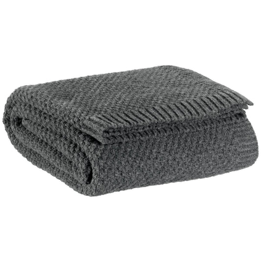 Recycelte Strickdecke Danilo Carbone 130 x 160 - Pimis Living