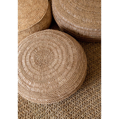 Der Raffia Flores Pouffe - Natürlich - Pimis Living