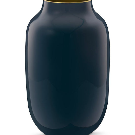 Vase Metal Oval Mid Blue 30cm - Pimis Living