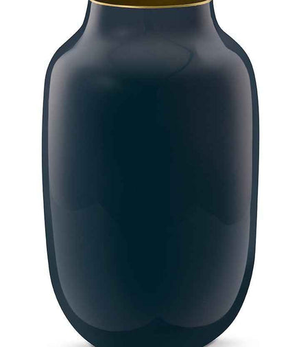 Vase Metall Oval Mittelblau 30cm