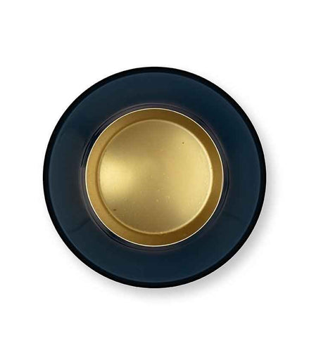 Vase Metall Oval Mittelblau 30cm